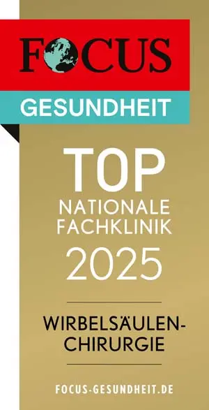 FOCUS-Siegel TOP Nationale Fachklinik 2025 – Wirbelsäulenchirurgie - Unfallchirurgie und Orthopädie Rems-Murr-Klinik Schorndorf