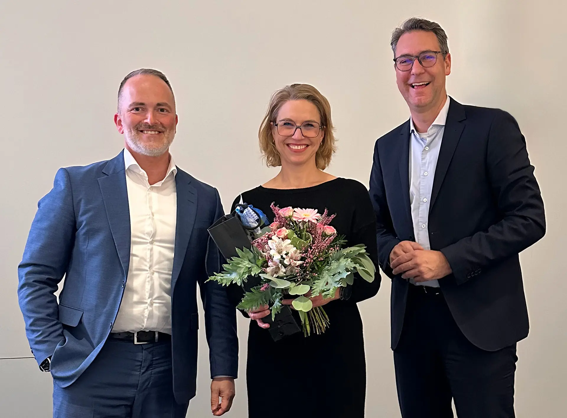 Dr. Angela Rothermel, neue Chefärztin der Notaufnahme in Schorndorf mit Geschäftsführer André Mertel und Landrat Dr. Sigel