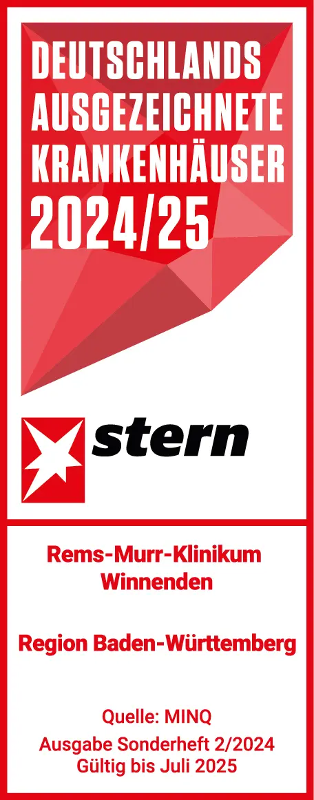 Sternsiegel - Deutschlands ausgezeichnete Krankenhäuser 2024/25 - Region Baden-Württemberg - Rems-Murr-Klinikum Winnenden